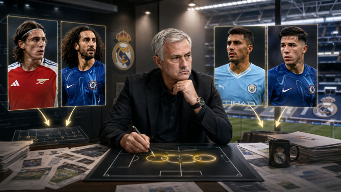 Mourinho muốn có thêm một hậu vệ trái (Calafiori hoặc Cucurella) và một tiền vệ trung tâm (Rodri hoặc Enzo)
