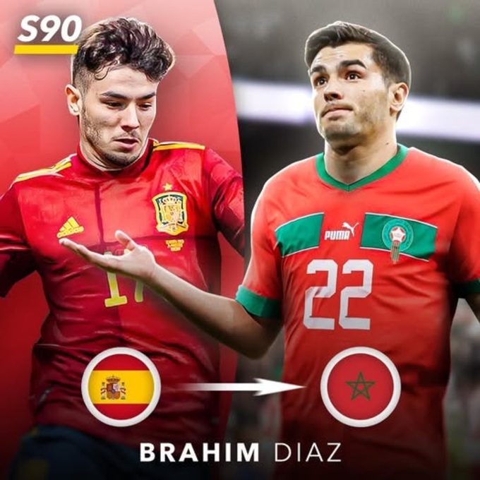 Brahim Diaz "chuyển phỏm" sang Morocco dù từng ra mắt ĐT Tây Ban Nha. Ảnh: Score 90