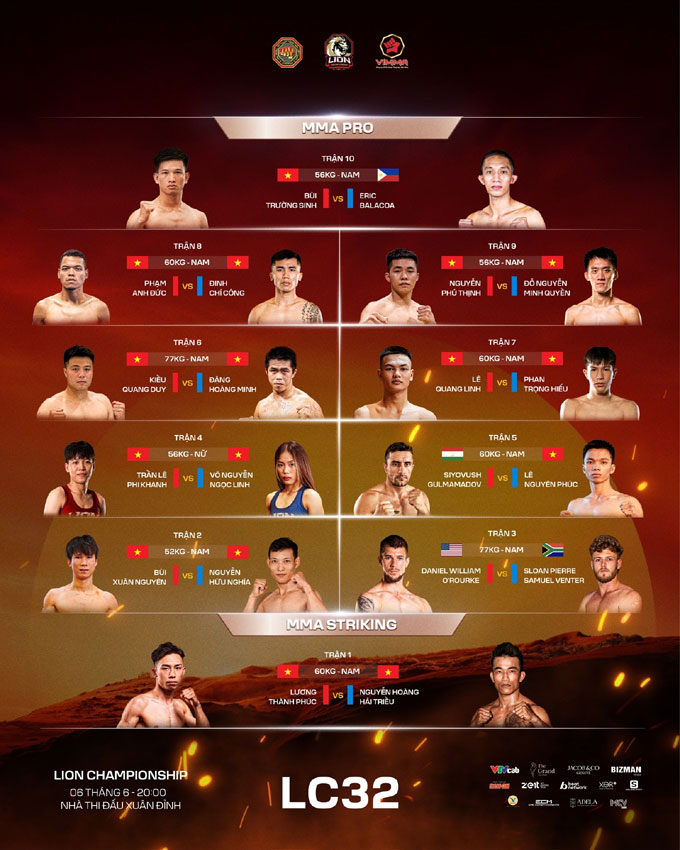 10 trận đấu tại LION Championship 32