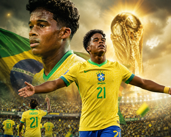 Endrick đang là niềm hy vọng mới trên hàng công của ĐT Brazil tại World Cup 2026