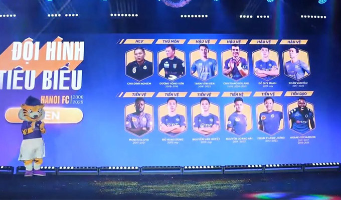 Đội hình tiêu biểu 20 năm của CLB Hà Nội - Ảnh: FPT Play