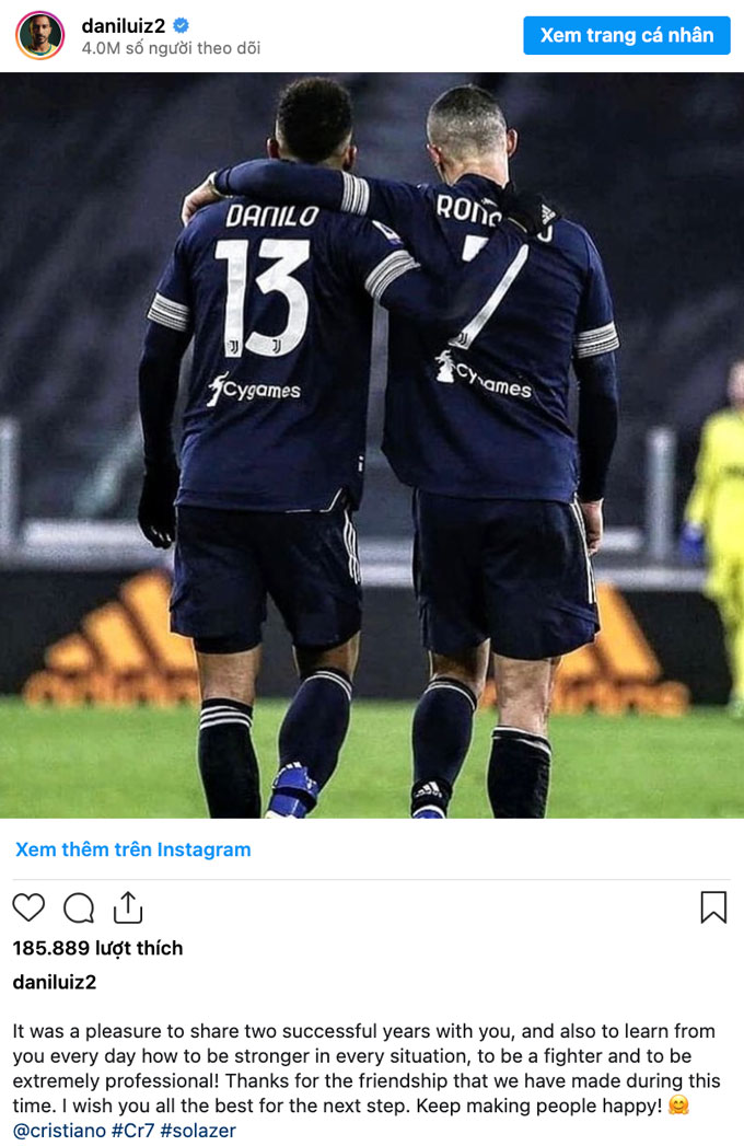 Theo chia sẻ của Danilo, Ronaldo cũng vui vẻ hòa đồng như bao người khác