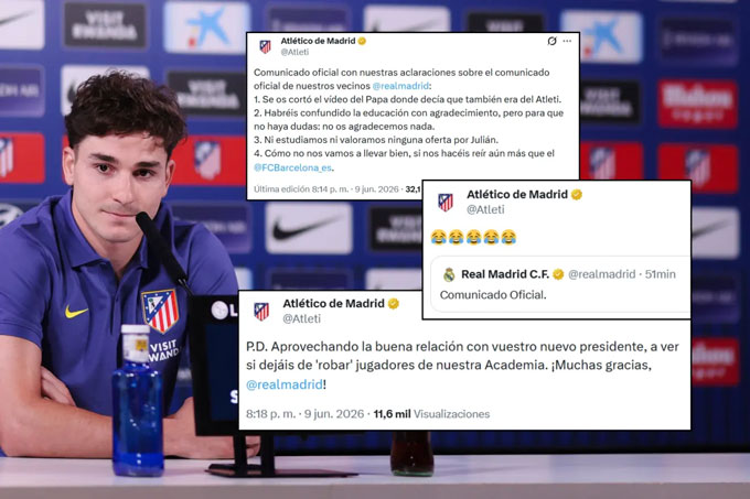 Atletico lập tức đáp trả bằng hàng loạt thông điệp mỉa mai trên MXH - Ảnh: Marca