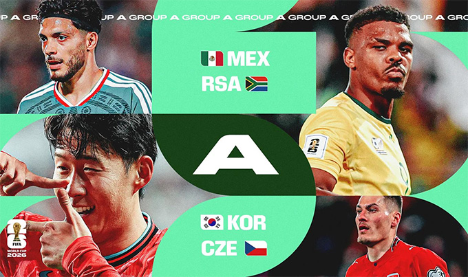 Trận khai mạc World Cup 2026 giữa đội chủ nhà Mexico và Nam Phi diễn ra vào lúc 02h00 ngày 12 tháng 6 năm 2026 (giờ Việt Nam) tại sân vận động huyền thoại Estadio Azteca ở thủ đô Mexico City. Tiếp đó là màn so tài giữa Hàn Quốc và CH Séc