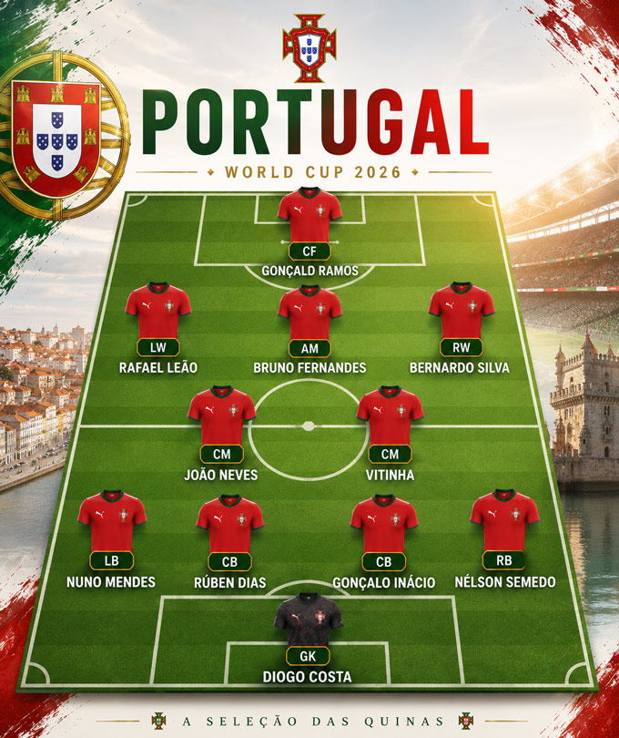 Đội hình siêu mạnh "không Ronaldo" mà Bồ Đào Nha có thể sử dụng ở trận ra quân tại World Cup 2026