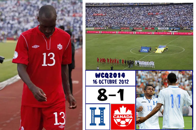 Canada từng phải nhận thảm bại 1-8 trước Honduras tại vòng loại World Cup 2014