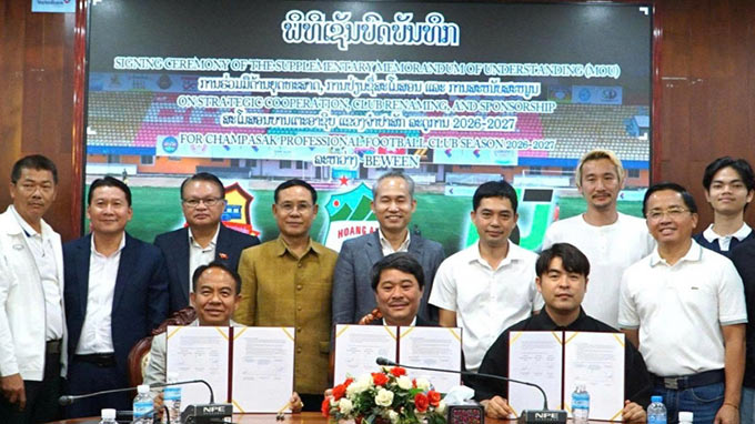 Bầu Đức tài trợ cho Champasak HAGL Avenir trong 3 năm. Ảnh: Champasak HAGL Avenir FC 