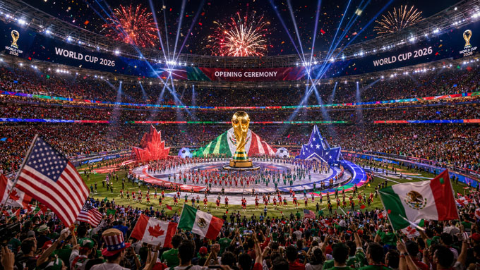 World Cup 2026 khai mạc đầy ấn tượng - Ảnh: AI