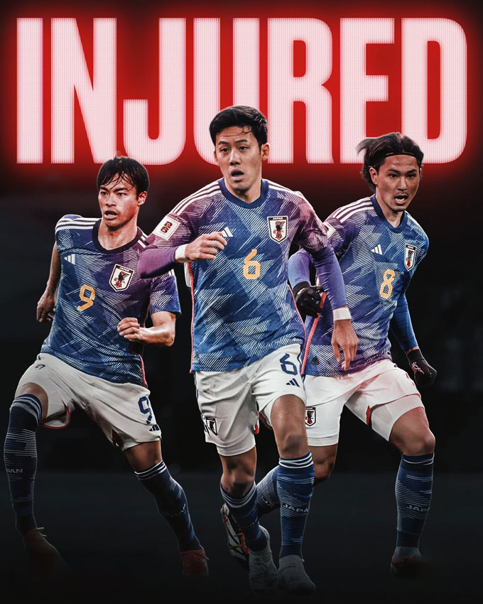 Nhật Bản mất 3 ngôi sao vì chấn thương tại World Cup 2026 - Ảnh: Soccer Forever