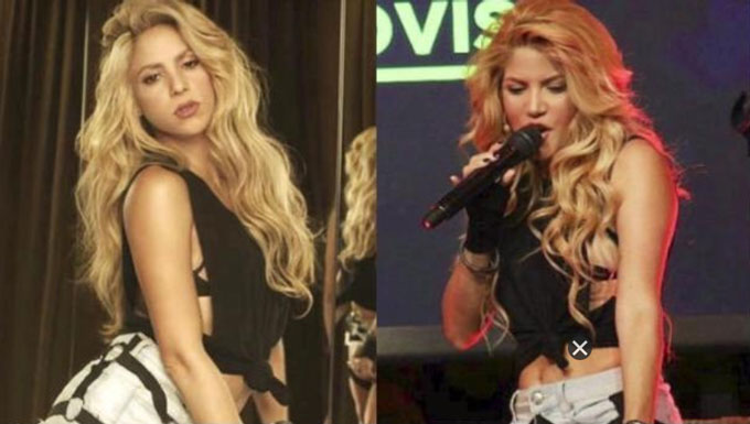 Shakira và người đóng thế Shakibecca