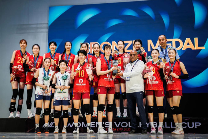 Đội tuyển bóng chuyền nữ Việt Nam giành huy chương đồng AVC Cup 2026