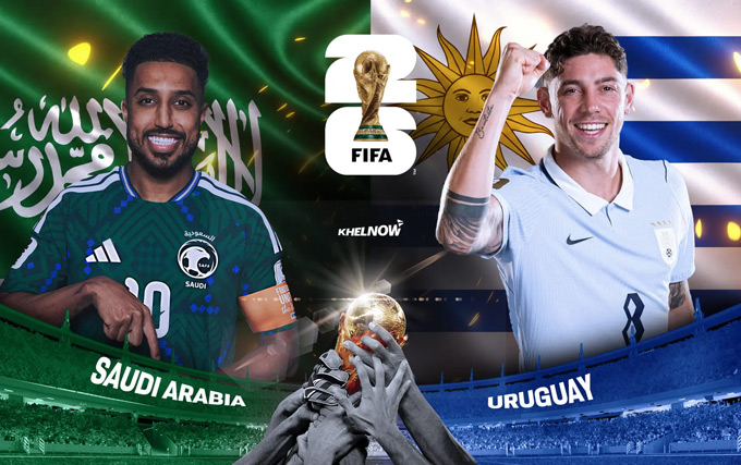 Siêu máy tính dự đoán kết quả Uruguay vs Saudi Arabia tại World Cup 2026, với Uruguay được đánh giá cao hơn