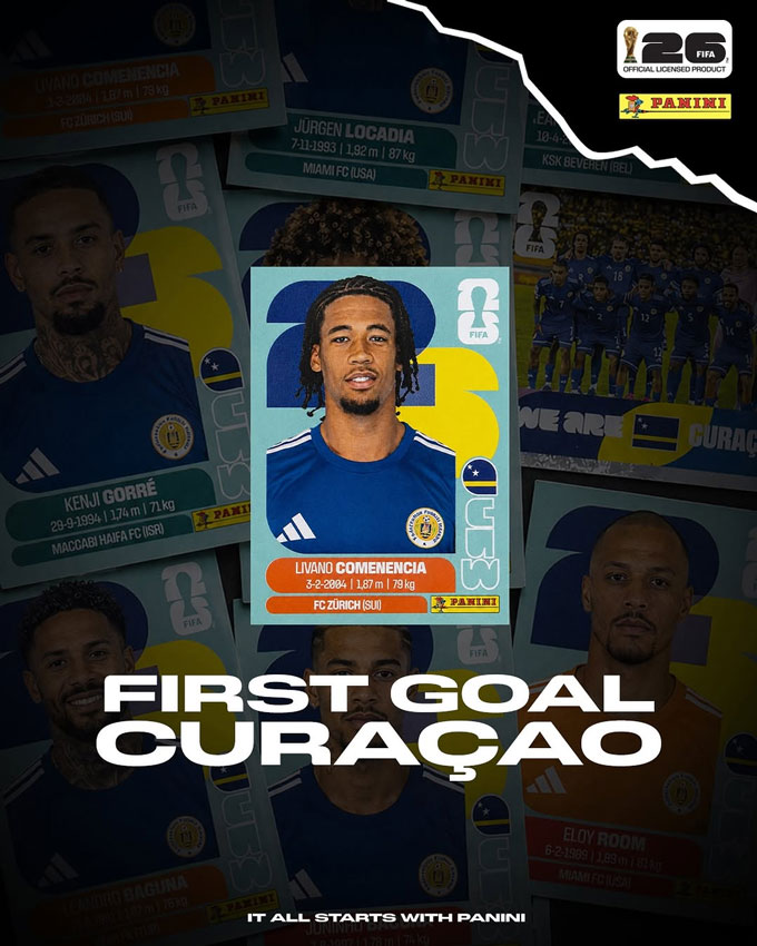 Comenencia ghi bàn thắng đầu tiên của Curacao tại một kỳ World Cup - Ảnh: Curaçao National Football Team