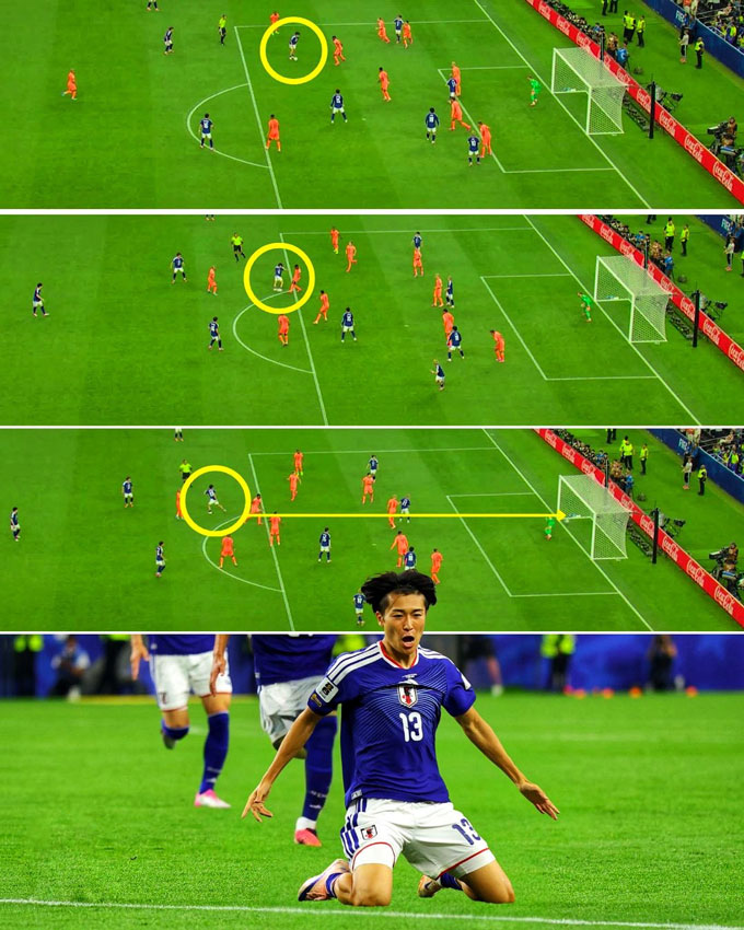 Nakamura ghi bàn gỡ hòa 1-1 cho Nhật Bản trước Hà Lan - Ảnh: FIFA World Cup Stats