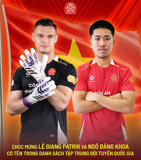 Lê Giang Patrik và Ngô Đăng Khoa là 2 Việt kiều lần đầu được lên ĐT Việt Nam. Ảnh: CLB Công an TP.HCM