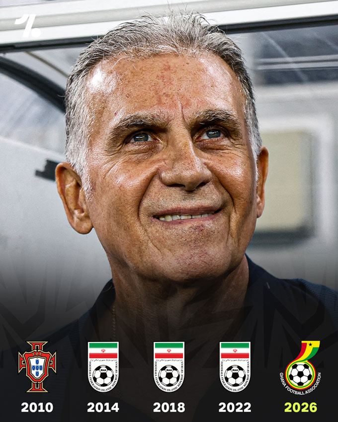 Queiroz sắp có kỳ World Cup thứ 5 liên tiếp trên băng ghế huấn luyện - Ảnh: OneFootball