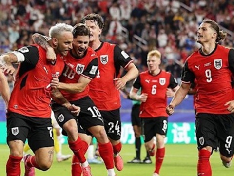 Niềm vui của ĐT Áo sau khi đánh bại Jordan 3-1 ở trận ra quân tại World Cup 2026