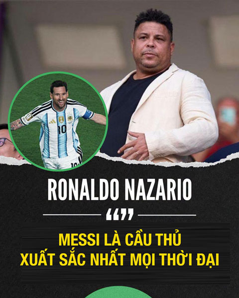 Ronaldo béo tuyên bố Messi xuất sắc nhất lịch sử - Ảnh: Plaantik