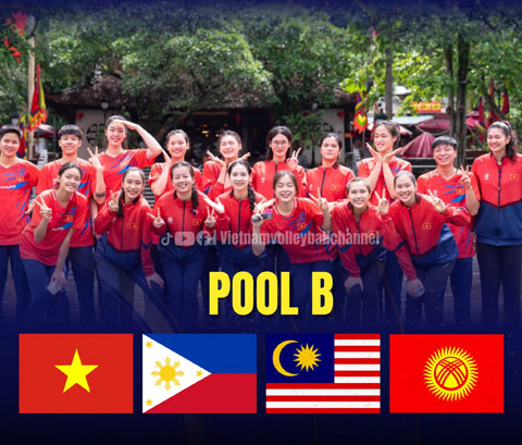 Đội tuyển bóng chuyền nữ U18 Việt Nam nằm ở bảng B tại Princess Cup 2026
