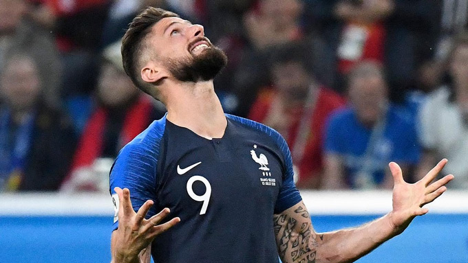 Giroud thậm chí không có cú sút trúng đích nào tại World Cup 2018 nhưng anh vẫn góp công lớn vào chức vô địch của tuyển Pháp