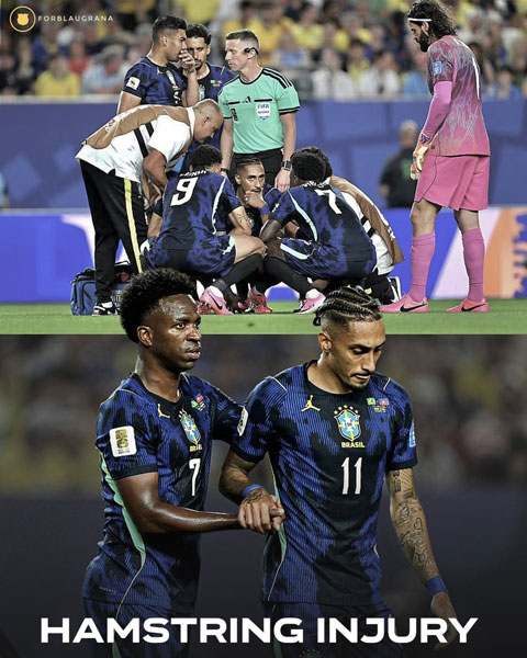 Raphinha bị đau ở trận Brazil thắng Haiti - Ảnh: @forblaugrana