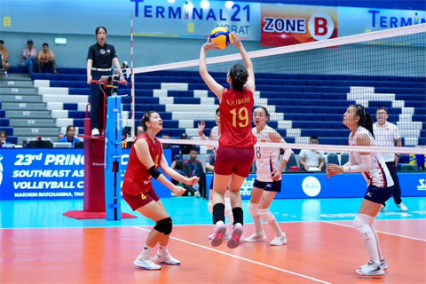 U18 Việt Nam có chiến thắng đầu tiên tại giải bóng chuyền nữ U18 Đông Nam Á 2026