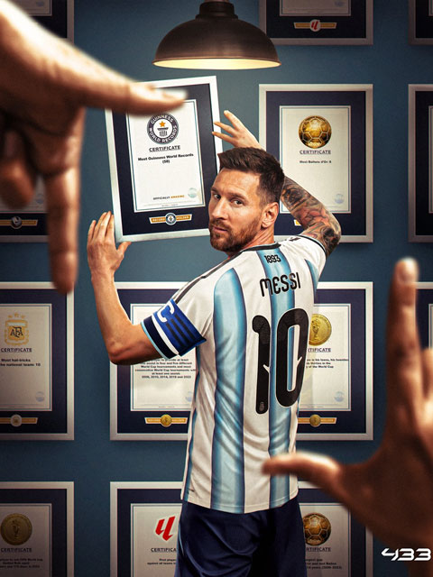 Messi vẫn đang miệt mài tự ghi tên mình vào các kỷ lục - Ảnh: 433