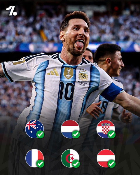 Messi cân bằng kỷ lục ghi bàn trong 6 trận liên tiếp tại World Cup - Ảnh: One Football