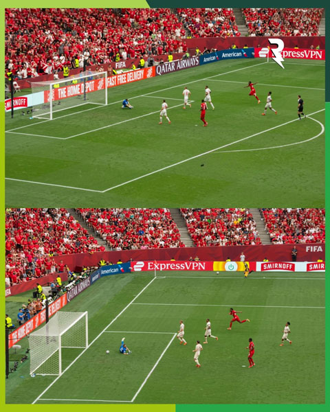 Crepeau mắc sai lầm dẫn tới bàn thua thứ 2 của Canada - Ảnh: @SoyReferee