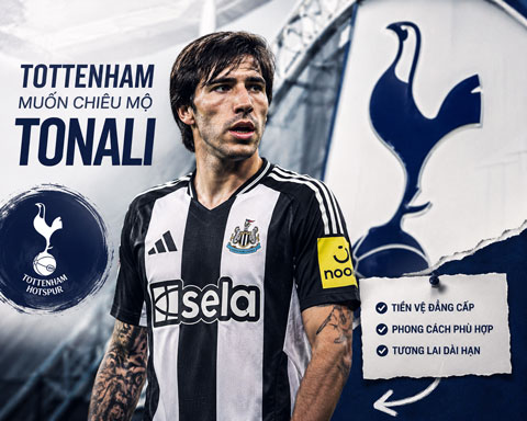 Tottenham đang dẫn đầu cuộc đua giành Tonali