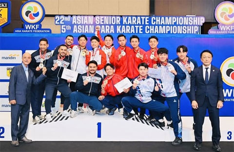 Đội kata nam của karate Việt Nam giành vé dự World Cup Team Championships 2026