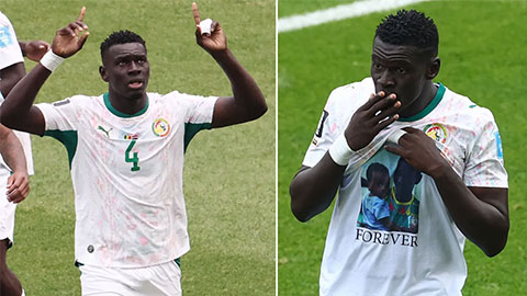 Abdoulaye Seck thực hiện màn ăn mừng khiến nhiều người không khỏi nghẹn lòng