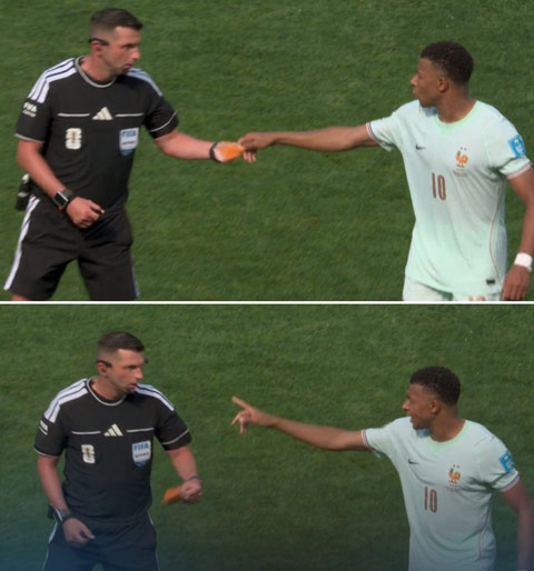 Mbappe nhờ trọng tài Oliver chuyển băng đội trưởng lúc anh ra nghỉ