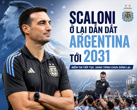 Scaloni sắp ký hợp đồng dẫn dắt Argentina tới 2031