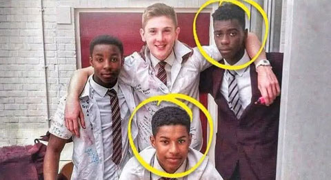 Rashford và Tuanzebe khi còn học chung ở trường - Ảnh: Instagram / @marcusrashford