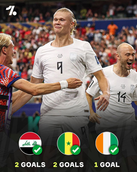 Haaland hiện đã có 5 bàn tại World Cup 2026 - Ảnh: One Football