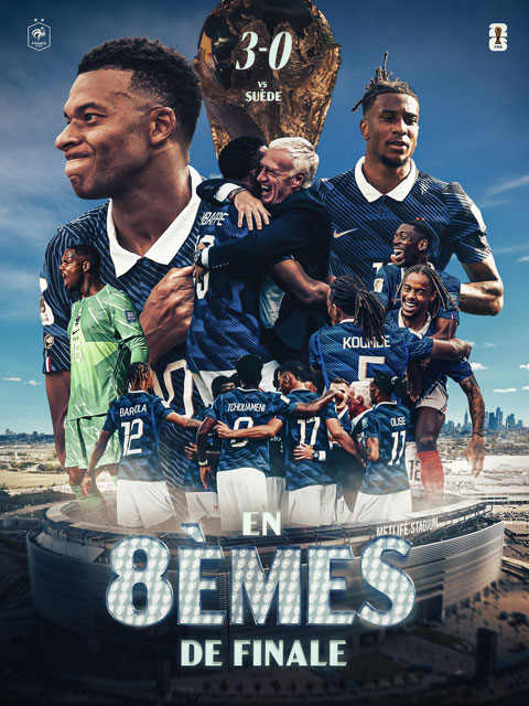 Pháp dễ dàng đánh bại Thụy Điển ở vòng 1/16 - Ảnh: @equipedefrance