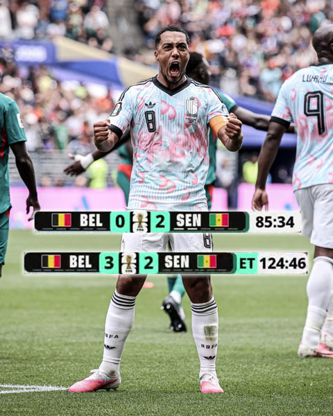 Bỉ là đội tuyển đầu tiên trong lịch sử World Cup tránh được thất bại trong thời gian thi đấu chính thức sau khi bị dẫn trước 2 bàn tới tận phút 85 - Ảnh: ESPN