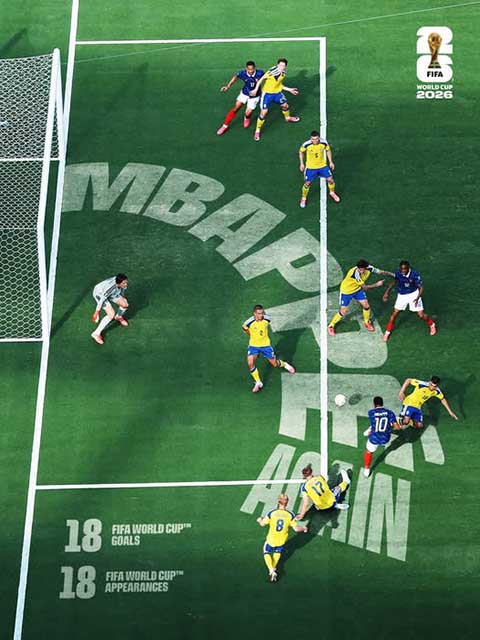 Nhìn từ trên cao pha dứt điểm của Mbappe trong bàn mở tỷ số trước Thụy Điển