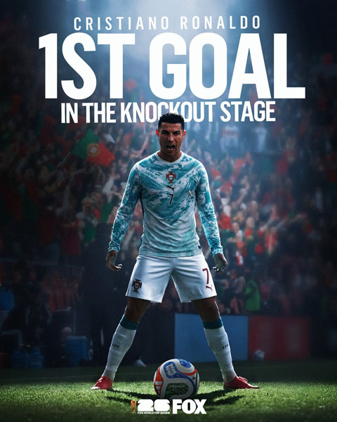 Ronaldo có bàn đầu tiên tại vòng knock-out World Cup - Ảnh: @brfootball