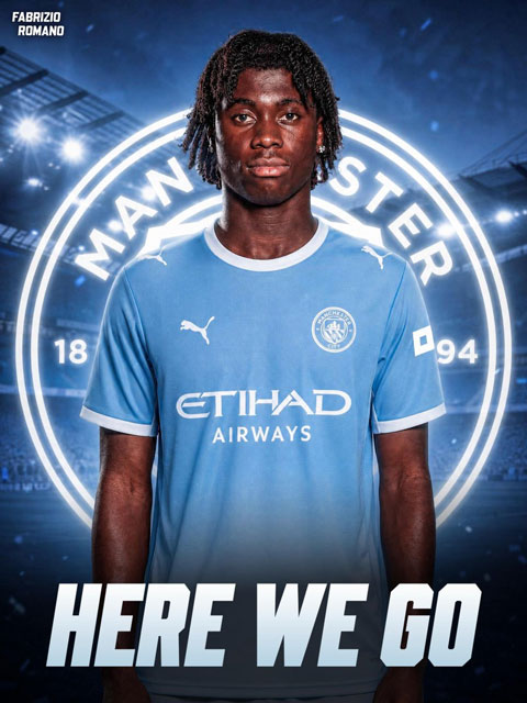 Man City chiêu mộ thành công tài năng trẻ Jeremy Monga từ Leicester City - Ảnh: Fabrizio Romano