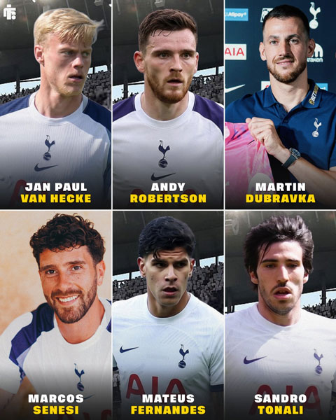 Tottenham đã mang về 6 tân binh ở hè 2026 - Ảnh: Football Insider