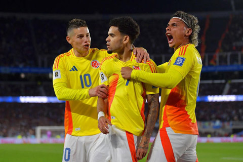 ĐT Colombia là một tập thể đáng gờm với những Luis Diaz, James Rodriguez, Luis Suarez
