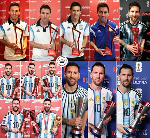 Messi có 14 lần được bầu là cầu thủ xuất sắc nhất trận - Ảnh: @Jameel040