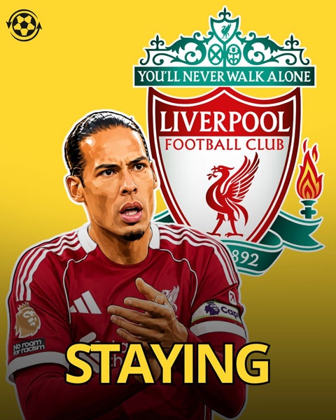 Liverpool sẽ không bán Van Dijk ở hè 2026 - Ảnh: @DeadlineDayLive