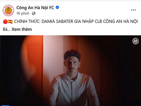 CLB Công an Hà Nội công bố tân binh Damià Sabater