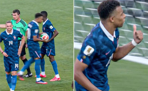 Nhưng Dembele lại đưa bóng cho Mbappe để đội trưởng tuyển Pháp ghi bàn - Ảnh: ESPN
