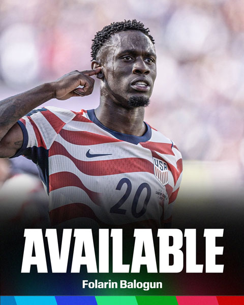 Balogun được phép ra sân ở trận gặp Bỉ - Ảnh: ESPN