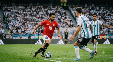 Salah sẽ là mối nguy hiểm lớn nhất mà Argentina phải dè chừng - Ảnh: AI