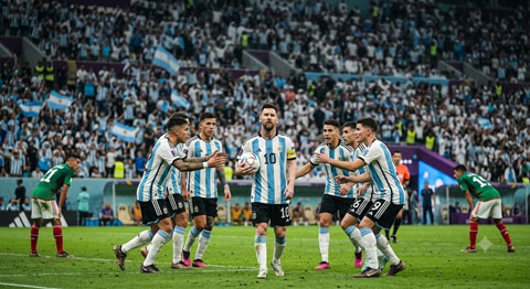 Messi vẫn là hạt nhân trong lối chơi của Argentina - Ảnh: AI